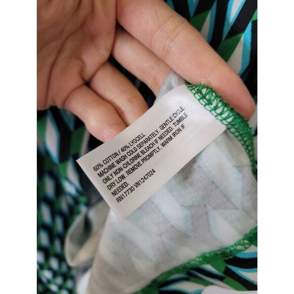 DVF × Target Women's Long Sleeve Midi Arrow Geo Green Wrap Dress Size M FAST SHI - Picture 5 of 8